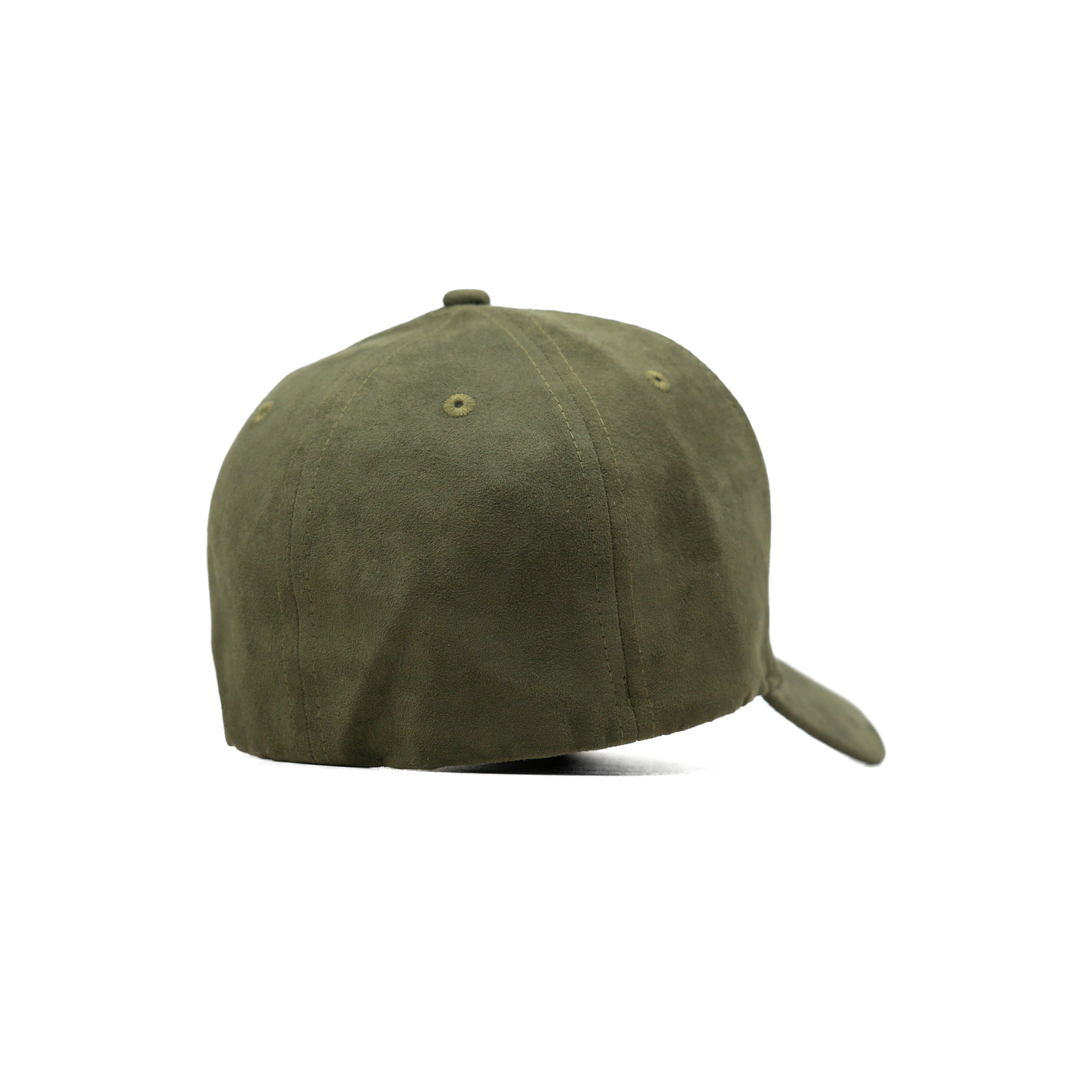 HEAD GEAR OLIVE STRUCTURED LEATHER PATCH FITTED CAP - Image 9