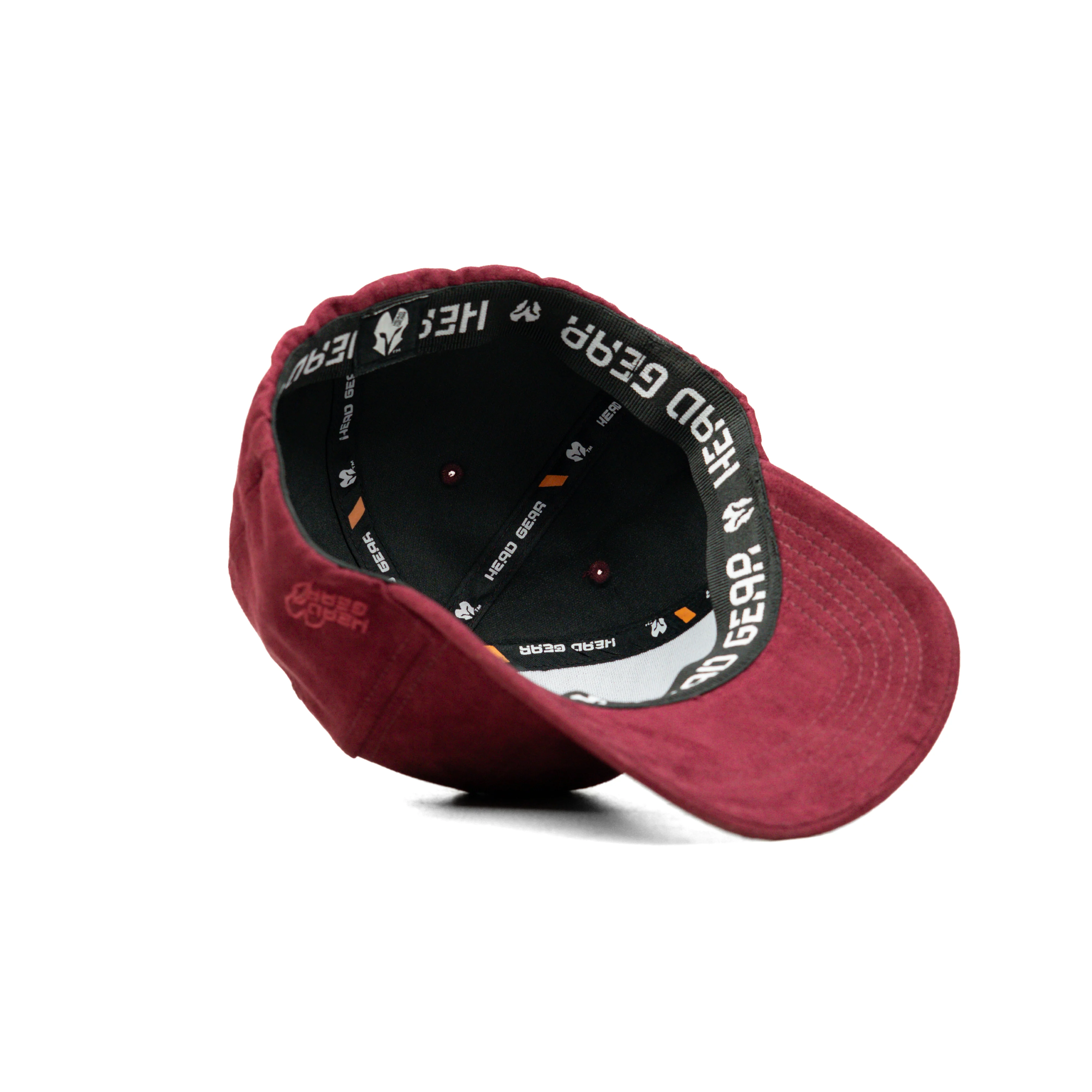 HEAD GEAR RED WINE STRUCTURED LEATHER PATCH FITTED CAP - Image 15
