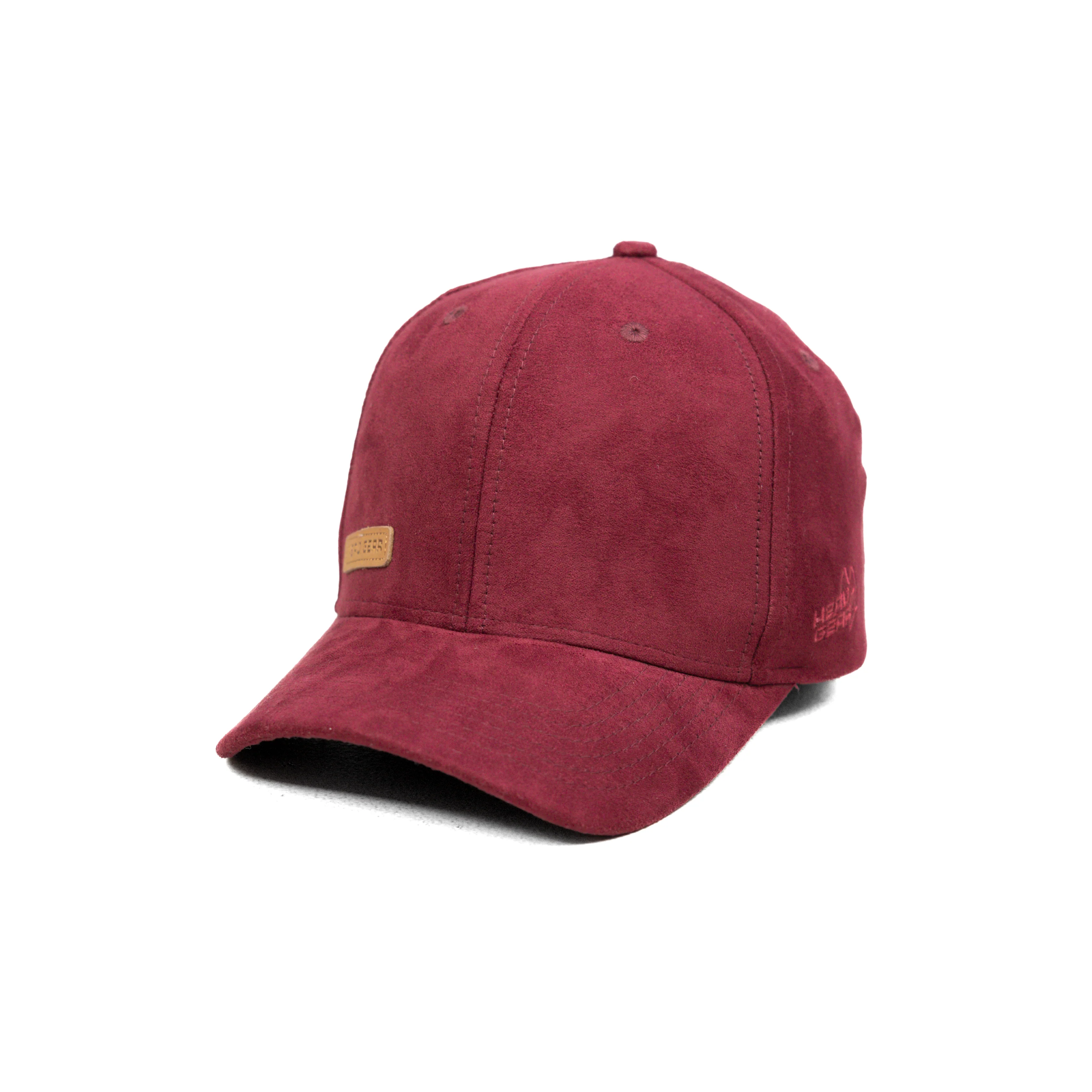 HEAD GEAR RED WINE STRUCTURED LEATHER PATCH FITTED CAP - Image 5