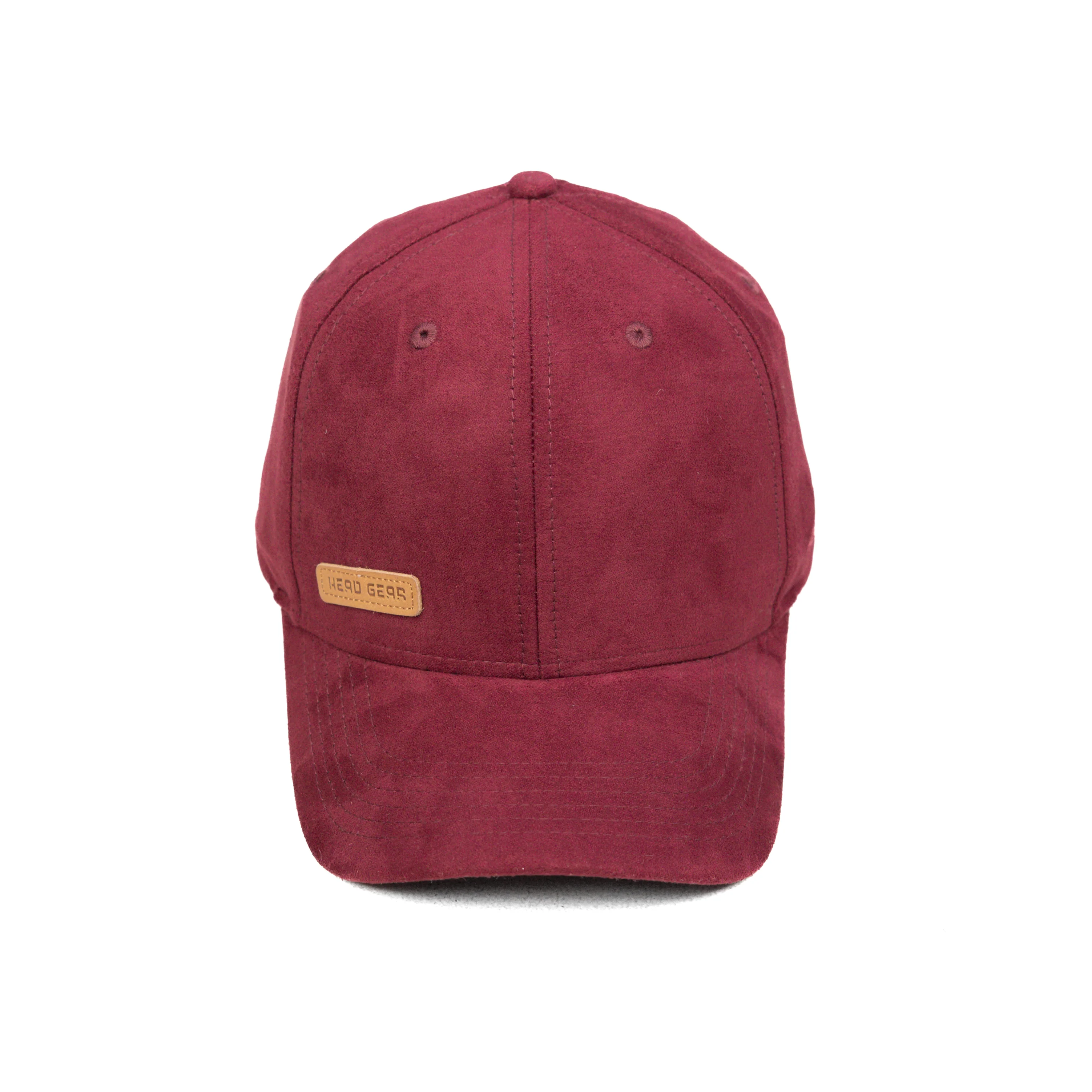 HEAD GEAR RED WINE STRUCTURED LEATHER PATCH FITTED CAP - Image 8