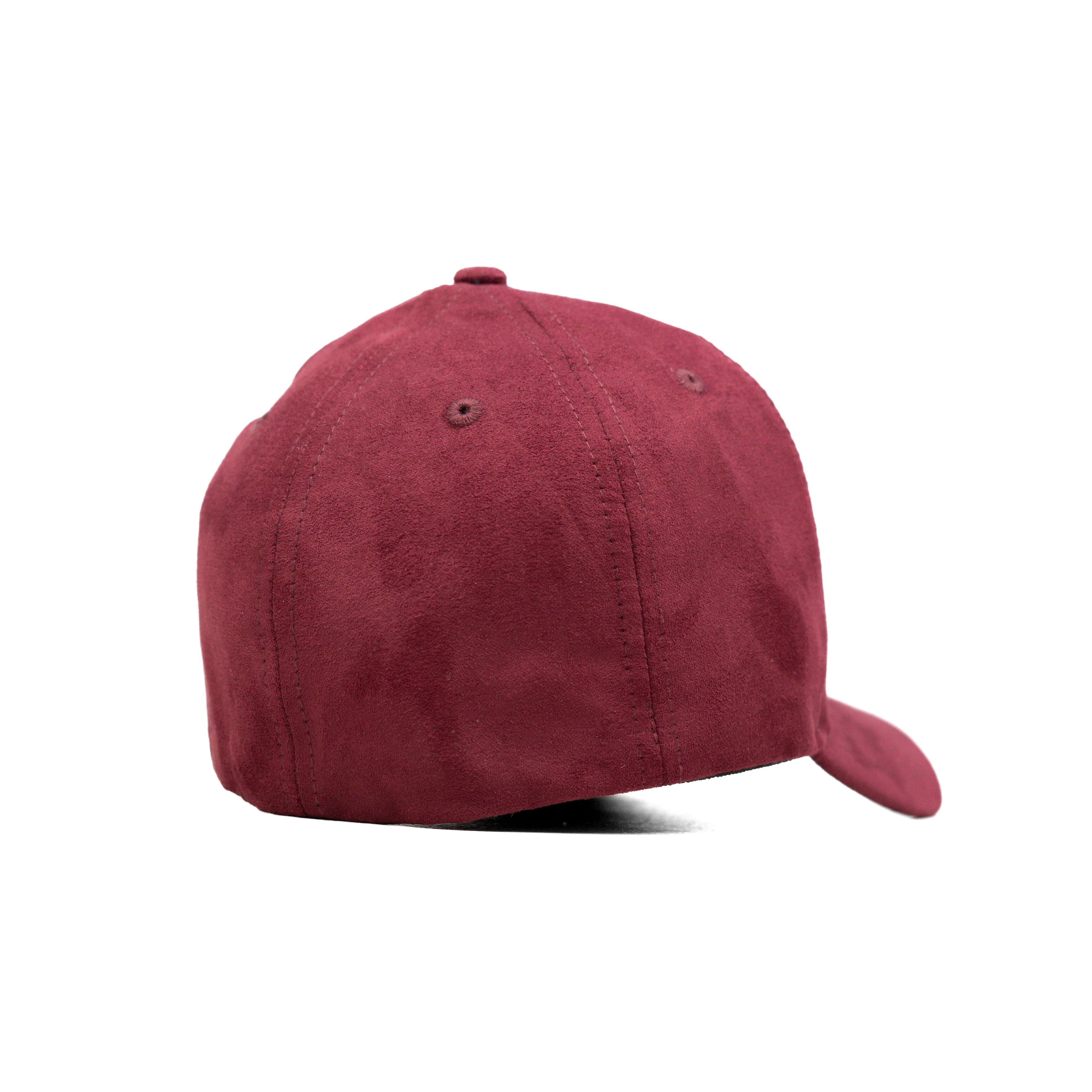 HEAD GEAR RED WINE STRUCTURED LEATHER PATCH FITTED CAP - Image 9