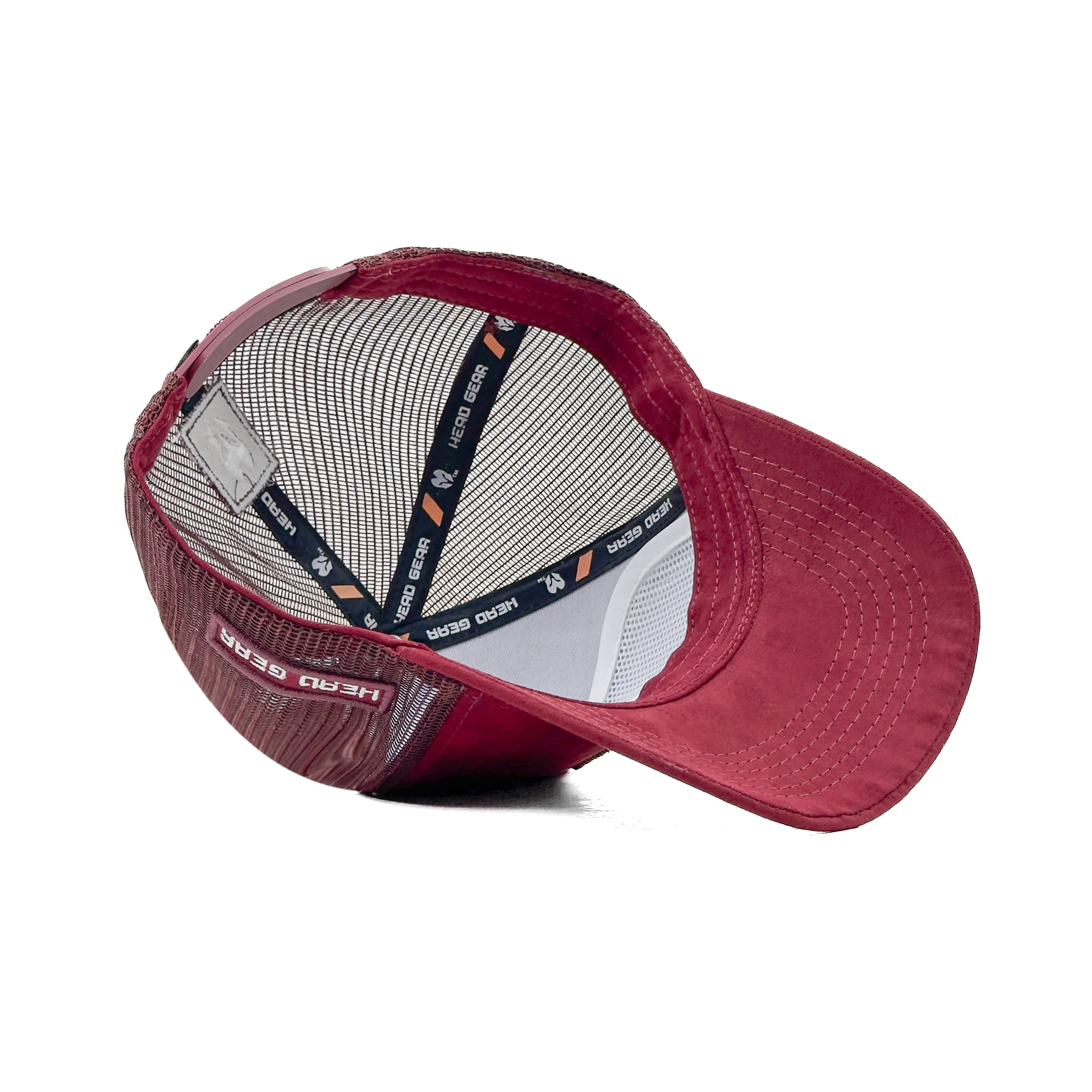 HEAD GEAR RED WINE TRUCKER LEATHER PATCH CAP - Image 6