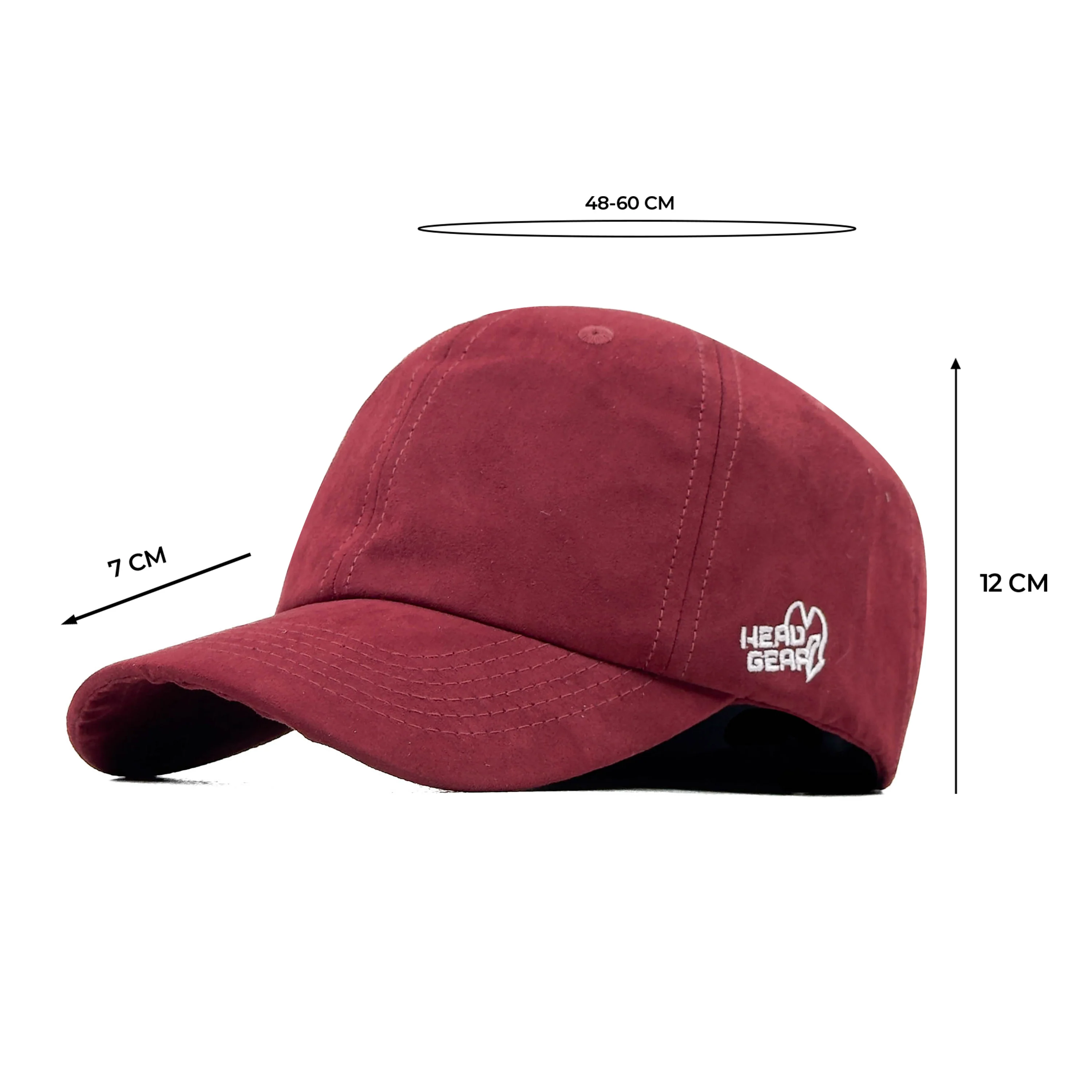 HEAD GEAR SOLID DARK RED SUEDE CAP - Image 13