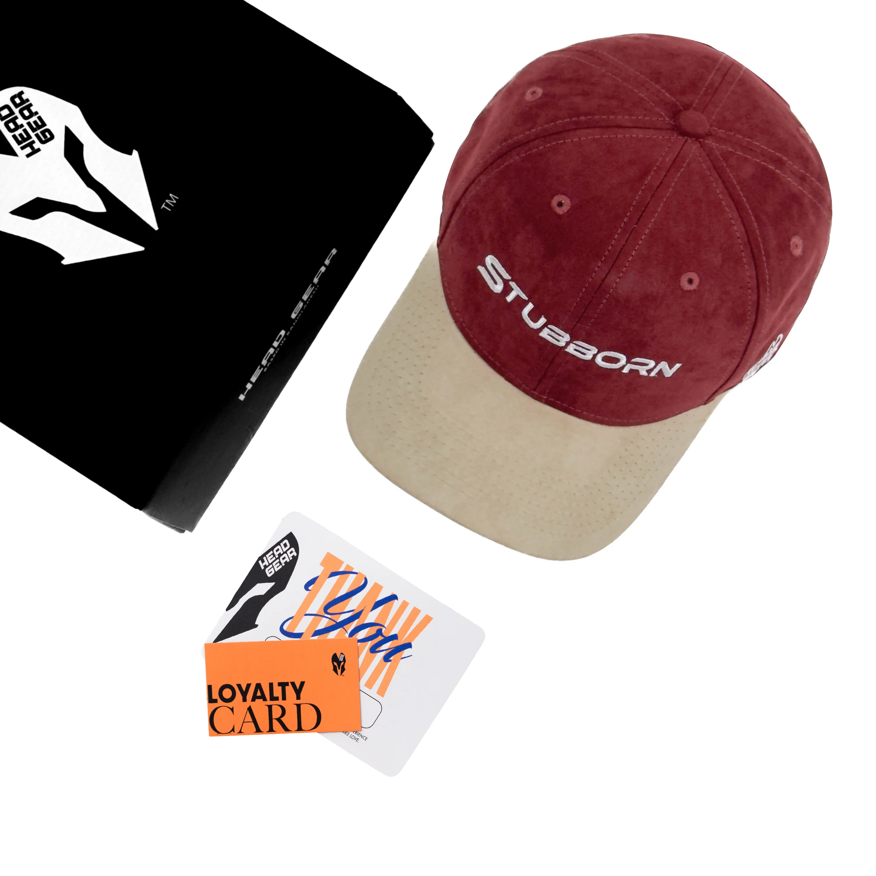 HEAD GEAR STUBBORN MAROON AND OFF-WHITE CAP - Image 2