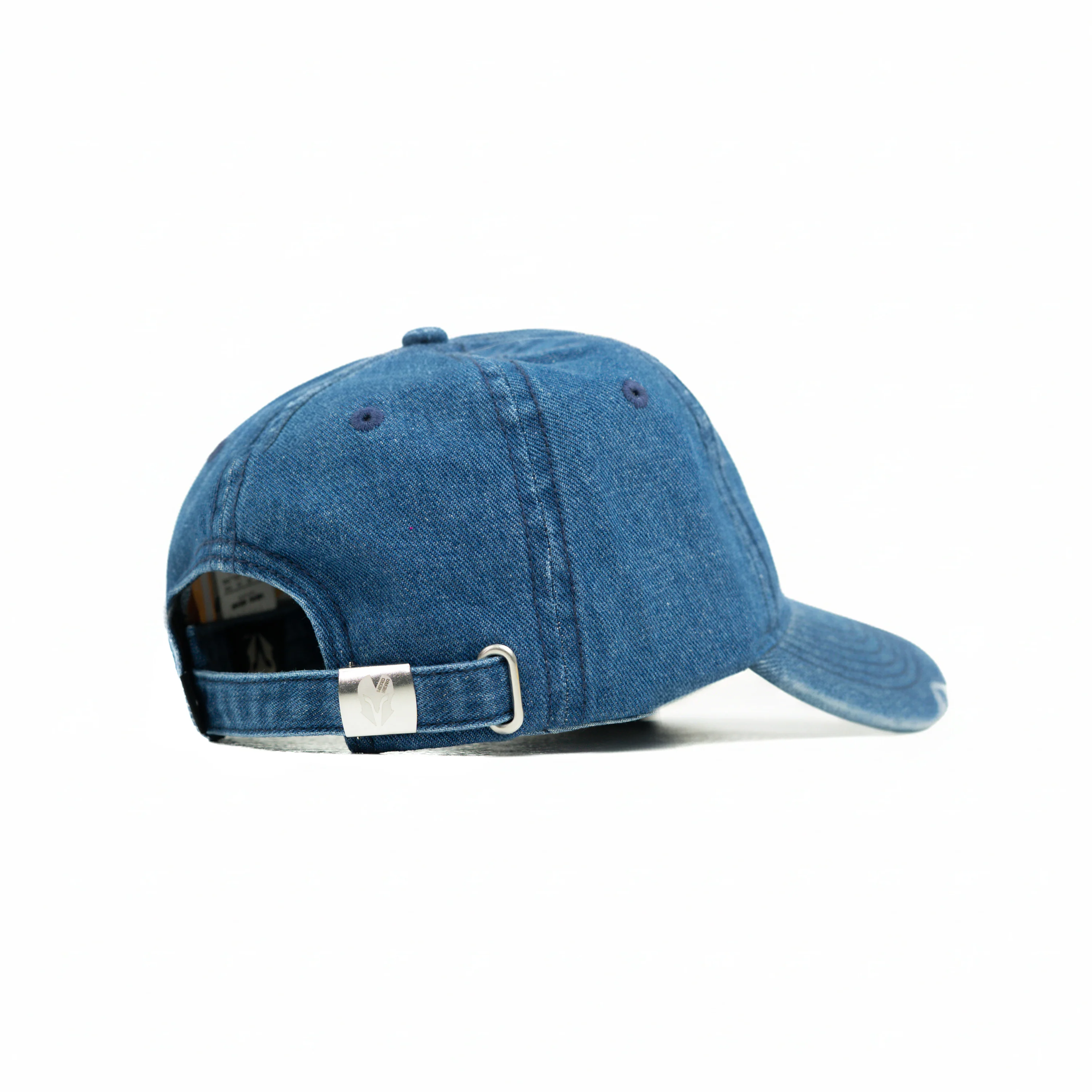 HEAD GEAR WASHED DENIM METAL PATCH RIPPED CAP - BLUE - Image 9