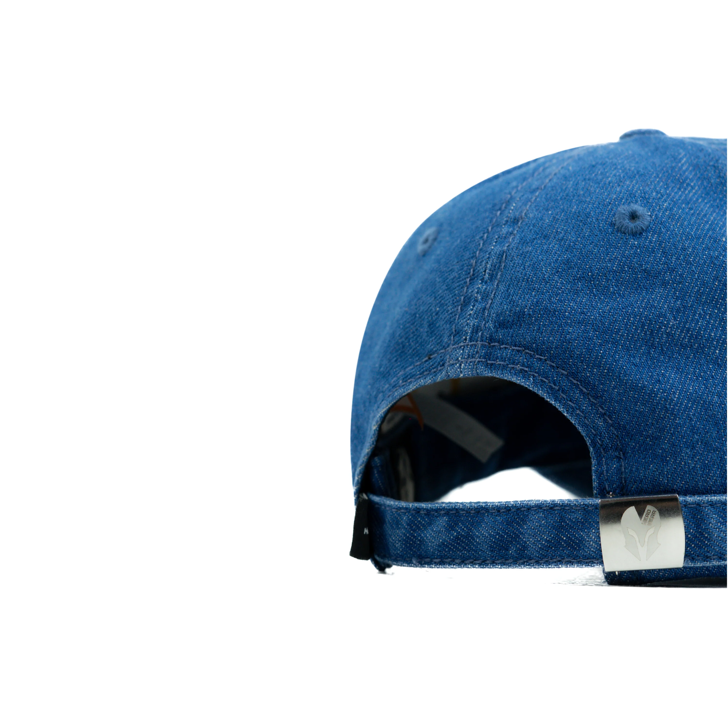 HEAD GEAR WASHED DENIM METAL PATCH RIPPED CAP - DARK BLUE - Image 10