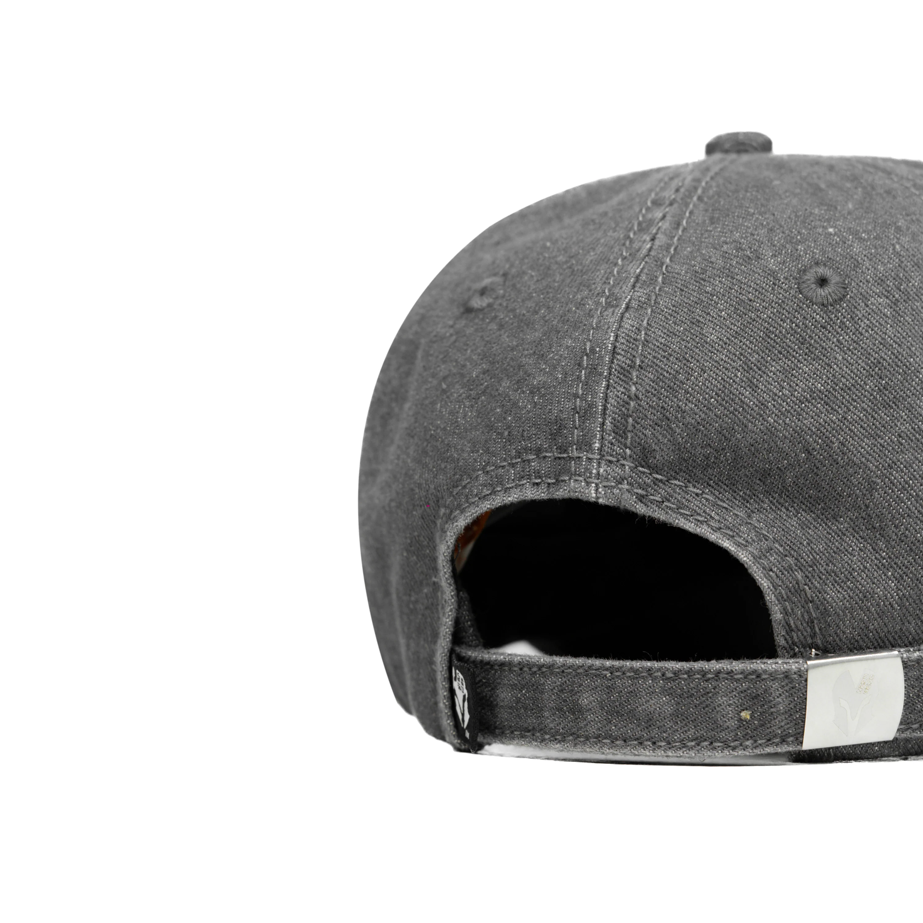 HEAD GEAR WASHED DENIM METAL PATCH RIPPED CAP - GREY - Image 10