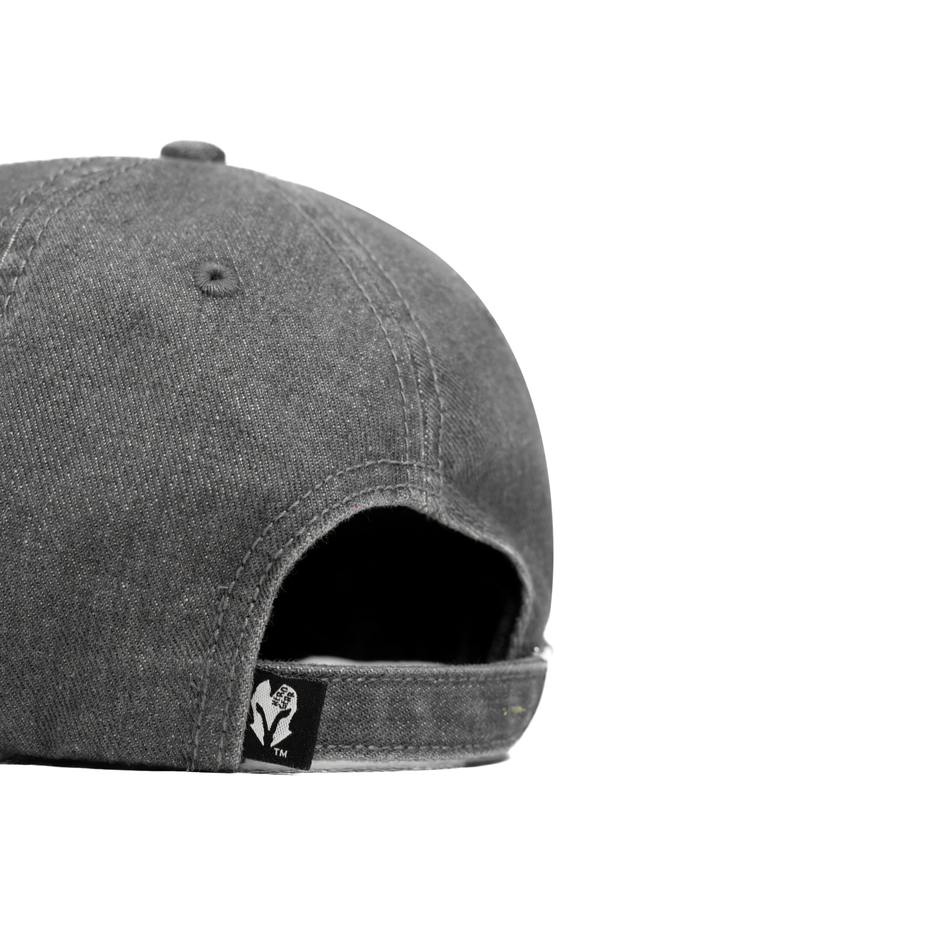 HEAD GEAR WASHED DENIM METAL PATCH RIPPED CAP - GREY - Image 11