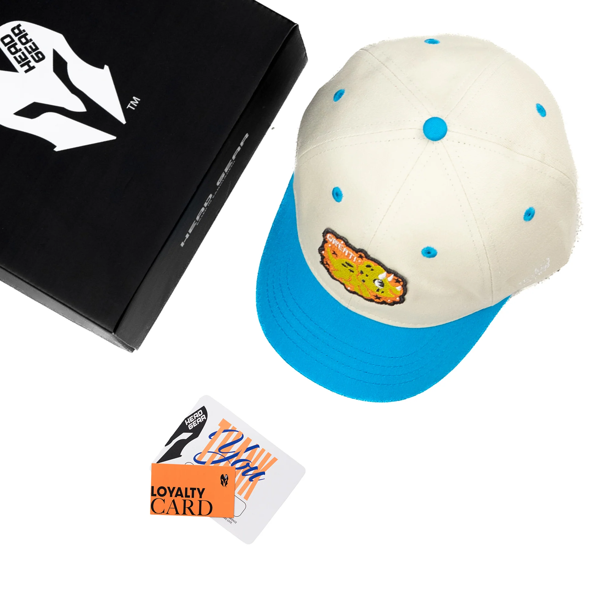 HEAD GEAR WHITE AND BLUE DINOSAUR EDITION KIDS CAP - Image 2