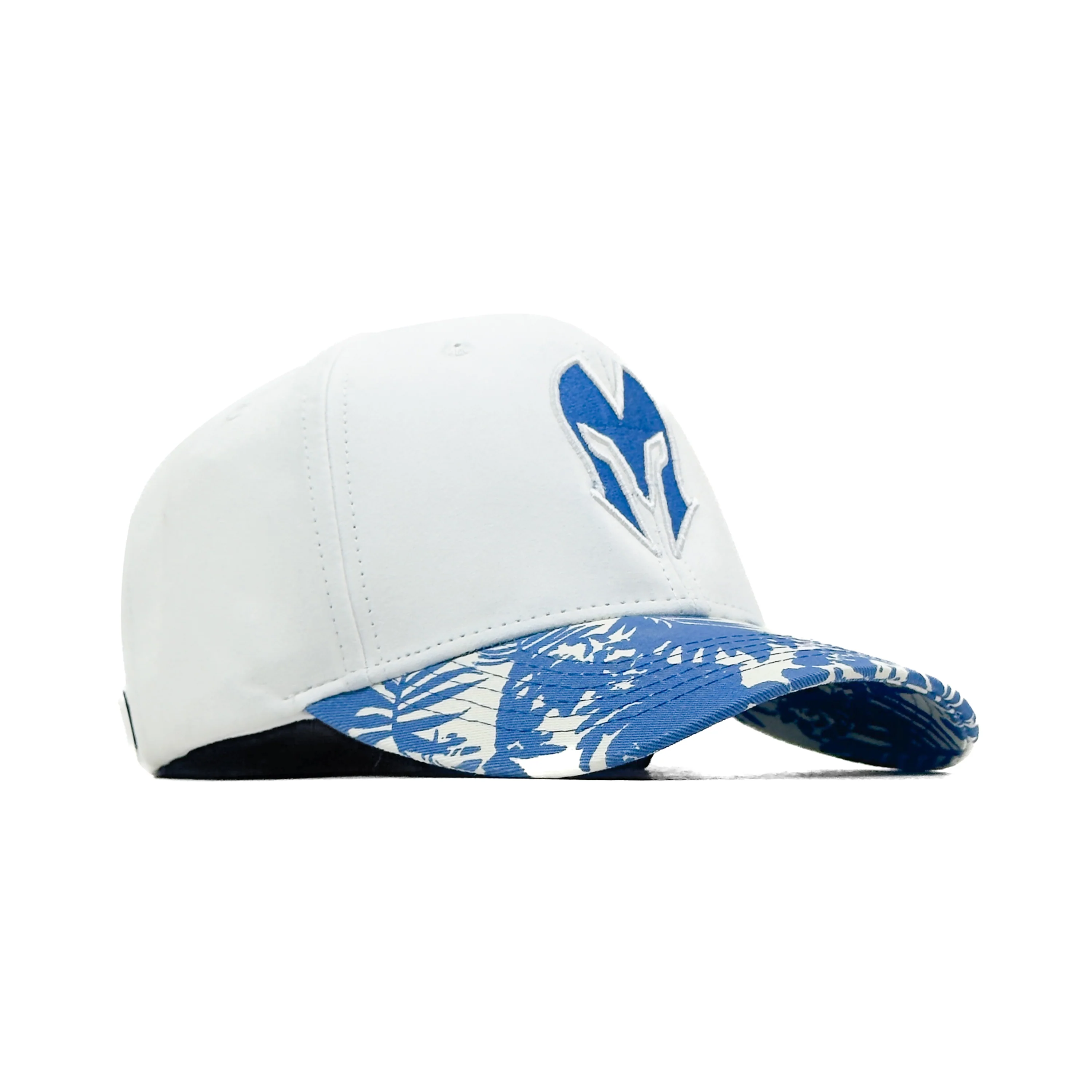 HEAD GEAR WHITE AND BLUE PRINTED REDEFINED SUEDE CAP - Image 3