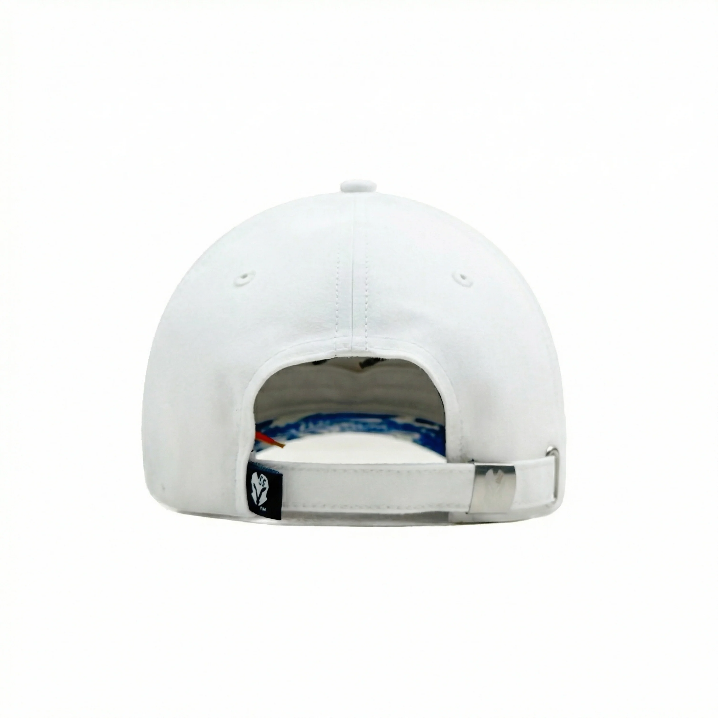 HEAD GEAR WHITE AND BLUE PRINTED REDEFINED SUEDE CAP - Image 5