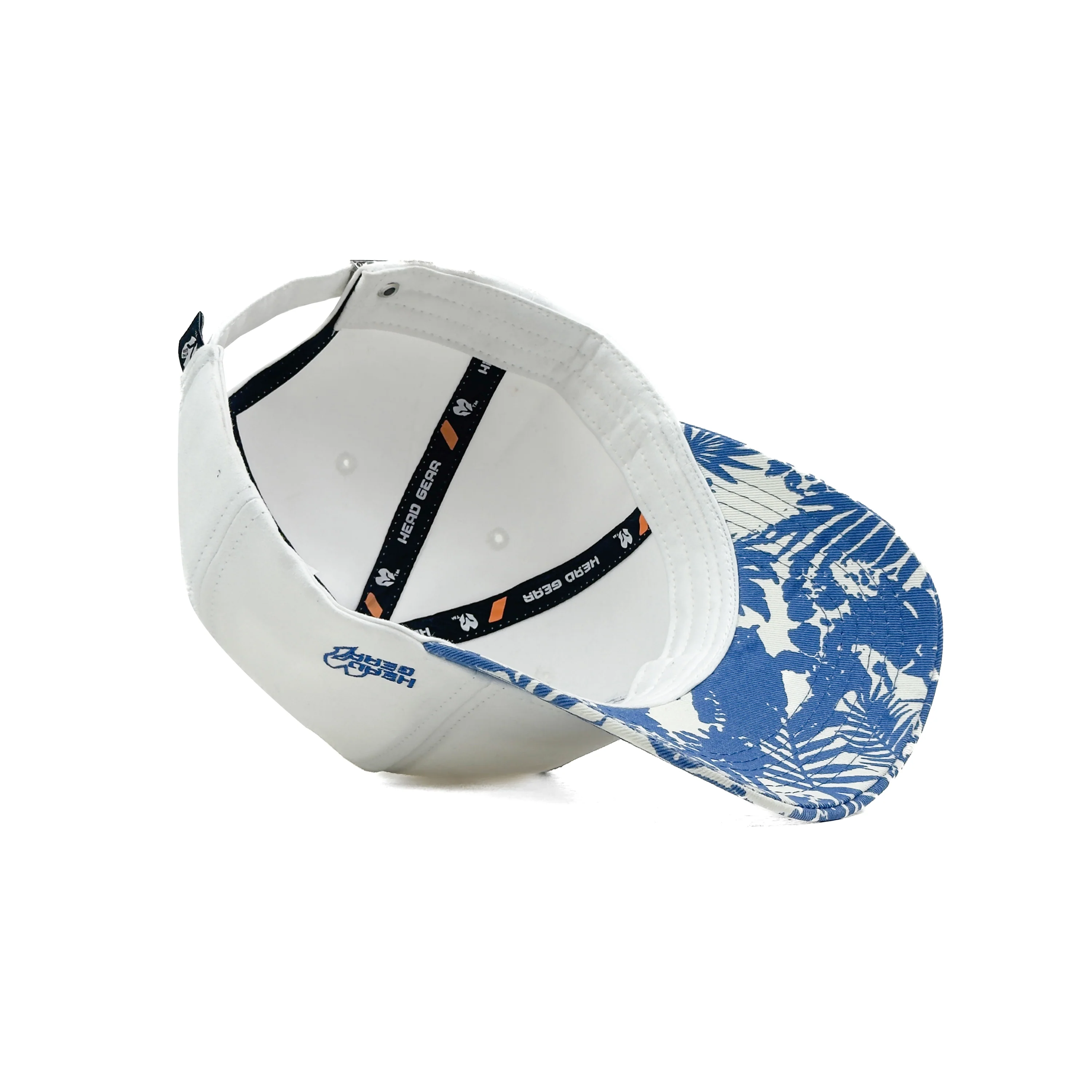 HEAD GEAR WHITE AND BLUE PRINTED REDEFINED SUEDE CAP - Image 6