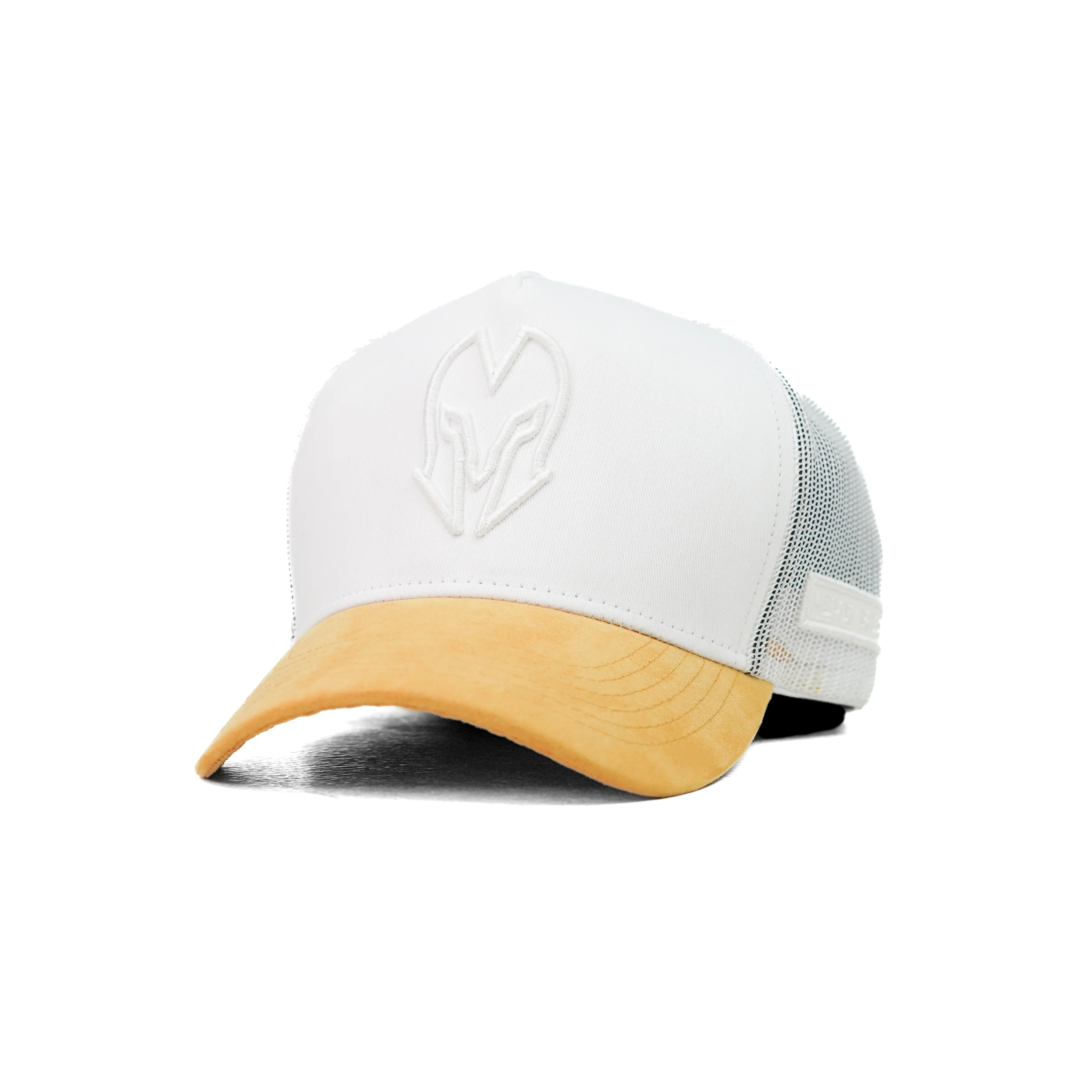HEAD GEAR WHITE AND MUSTARD DUAL TONE TRUCKER CAP - Image 5