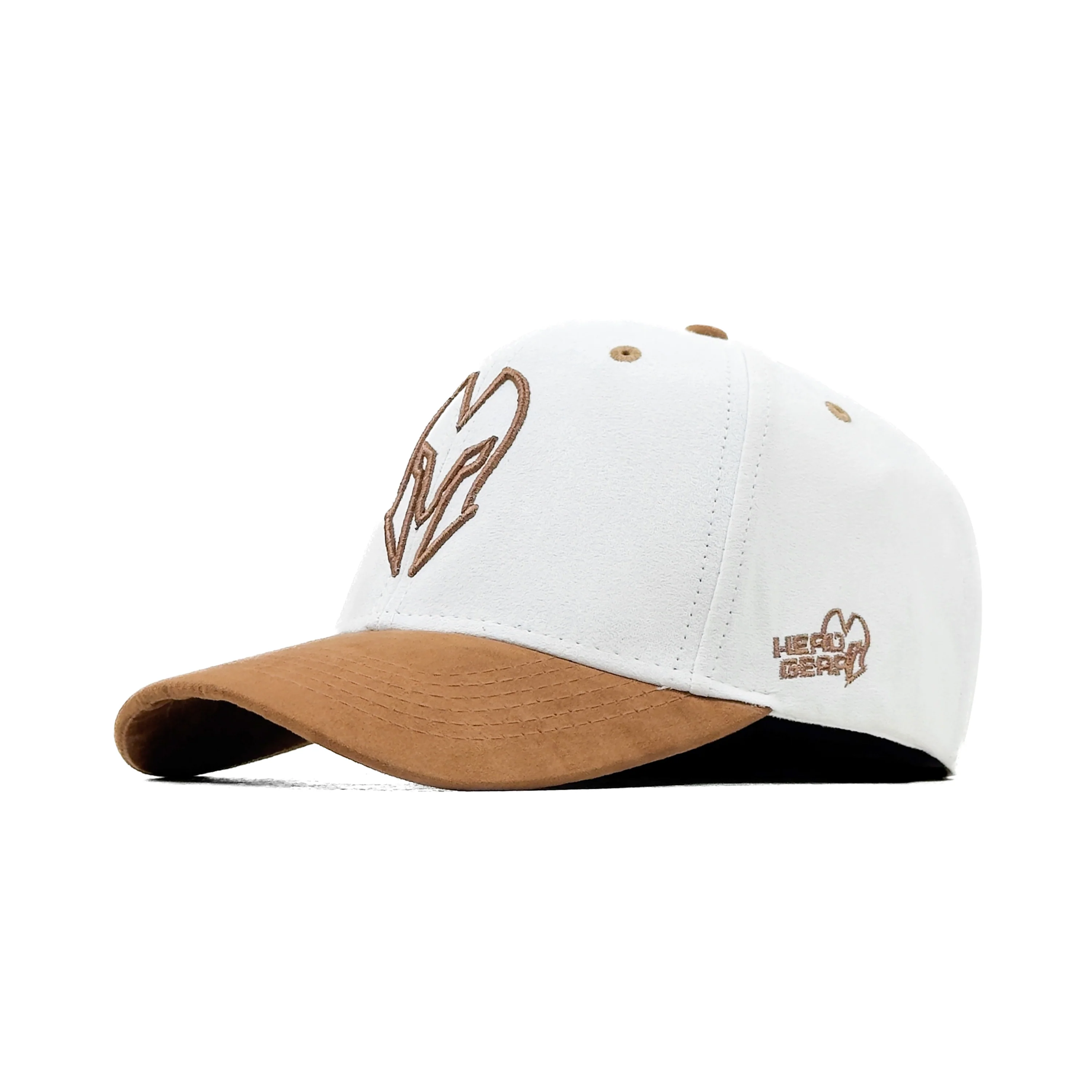 HEAD GEAR WHITE BROWN REDEFINED SUEDE CAP